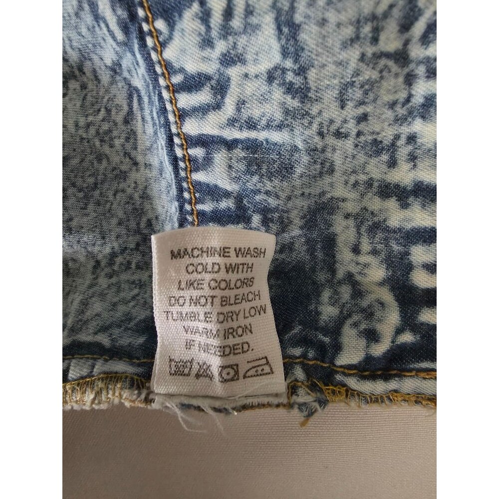 Live 4 Truth‎ Stone Wash Shirred Back Button Front Denim Bralette Cropped Top L - Picture 8 of 12